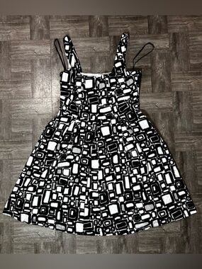 Calvin Klein Retro Mod Geometric Print Sleeveless Dress Size 12